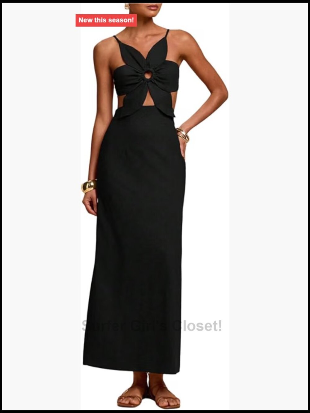 Backless Maxi Dress Cut Out Cocktail Party Sleeveless V-Neck